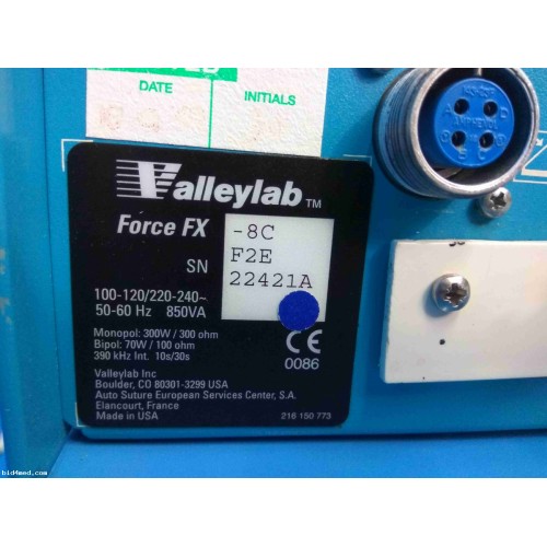 VALLEYLAB Force FX-C electrosurgical unit with footswitch and medical suction pump
