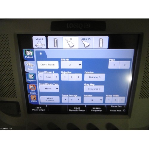 GE Logiq E9​ ultrasound machine with 2 transducers