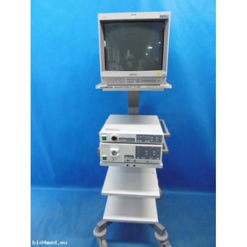 OLYMPUS Endoscopy set EVIS CV-100 & CLV-U40D with trolley and monitor