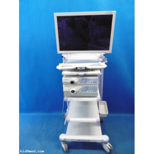Olympus Endoscope Video System CV-260SL & CLV-260SL monitor, trolley, keyboard