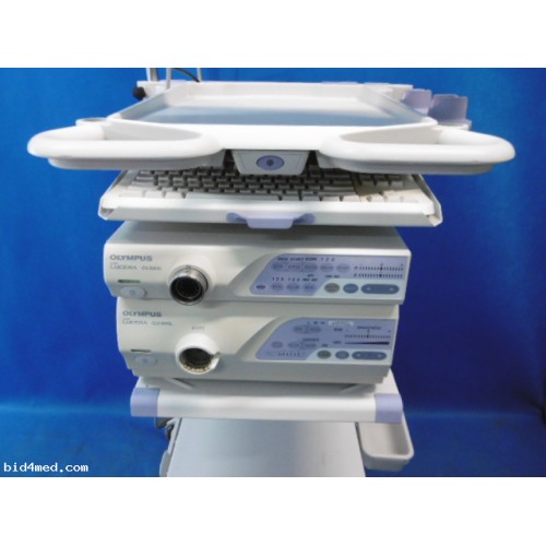 Olympus Endoscope Video System CV-260SL & CLV-260SL monitor, trolley, keyboard
